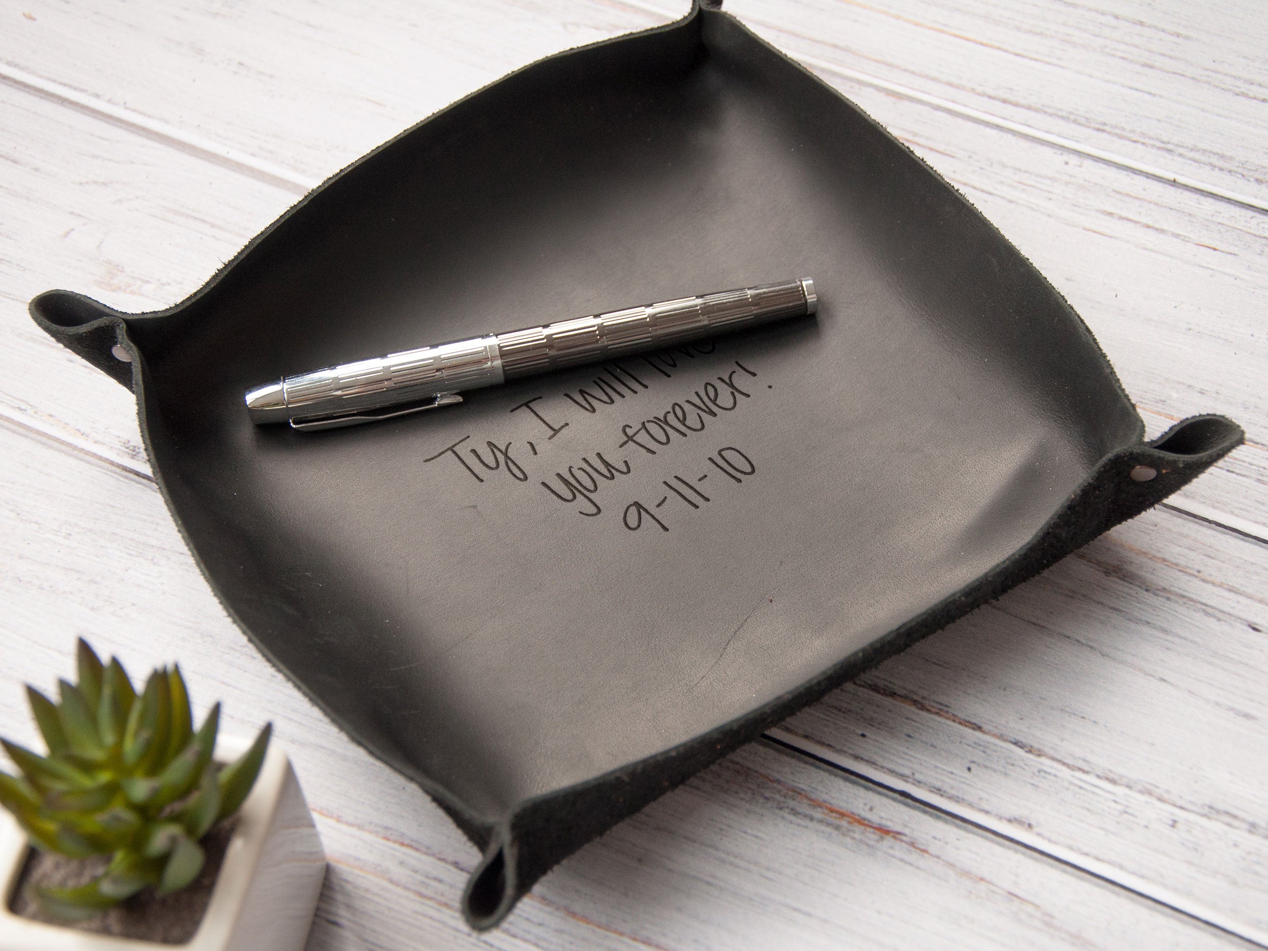 Genuine Leather Valet Tray - Christmas Gift for Dad