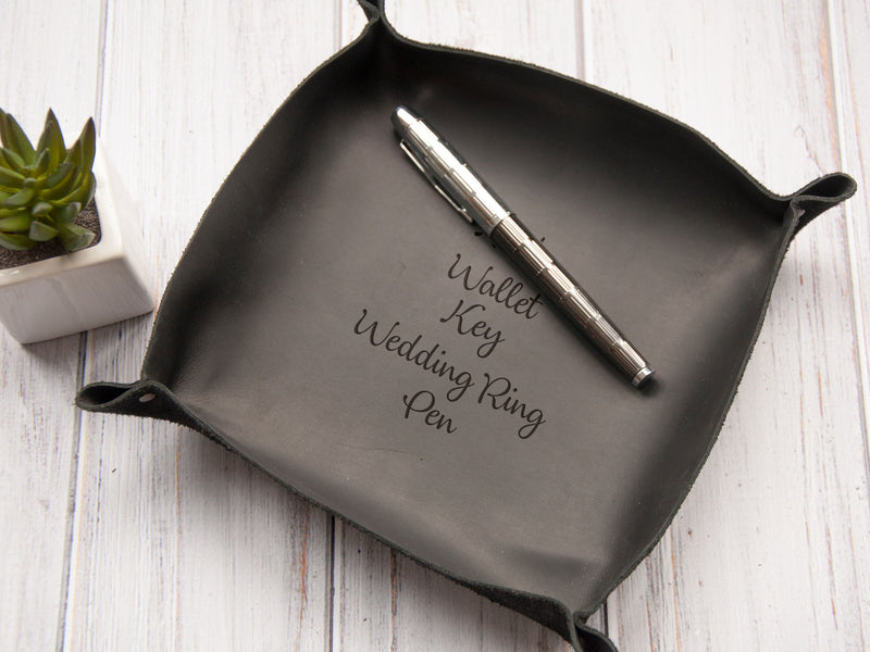 Personalized Leather Rivet Valet Tray - Christmas Gifts for Boyfriend