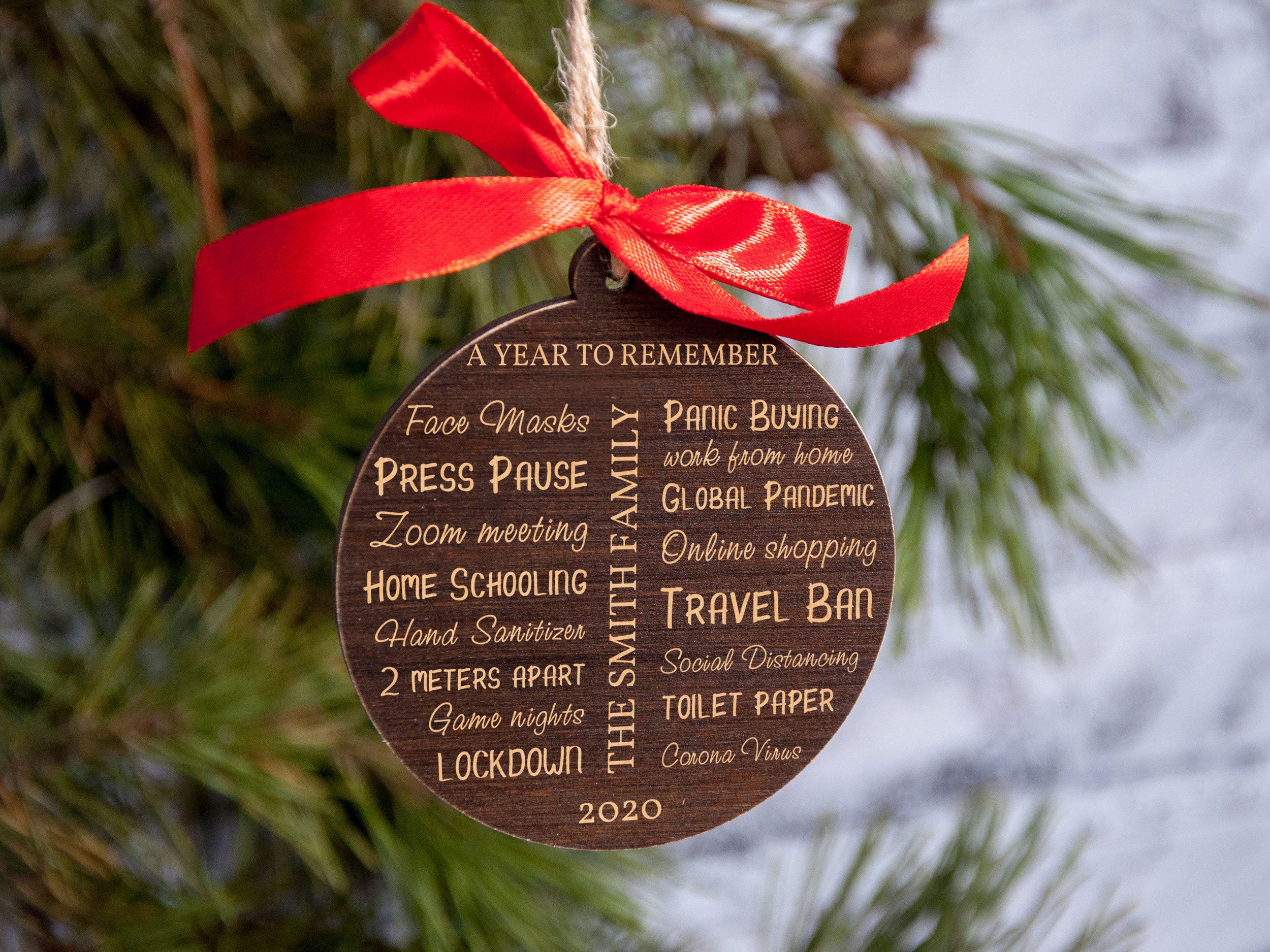 Pandemic Ornament - Personalized Family Christmas Ornament