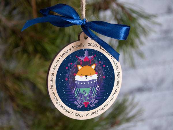 Family Christmas Ornament - Christmas Fox Ornament