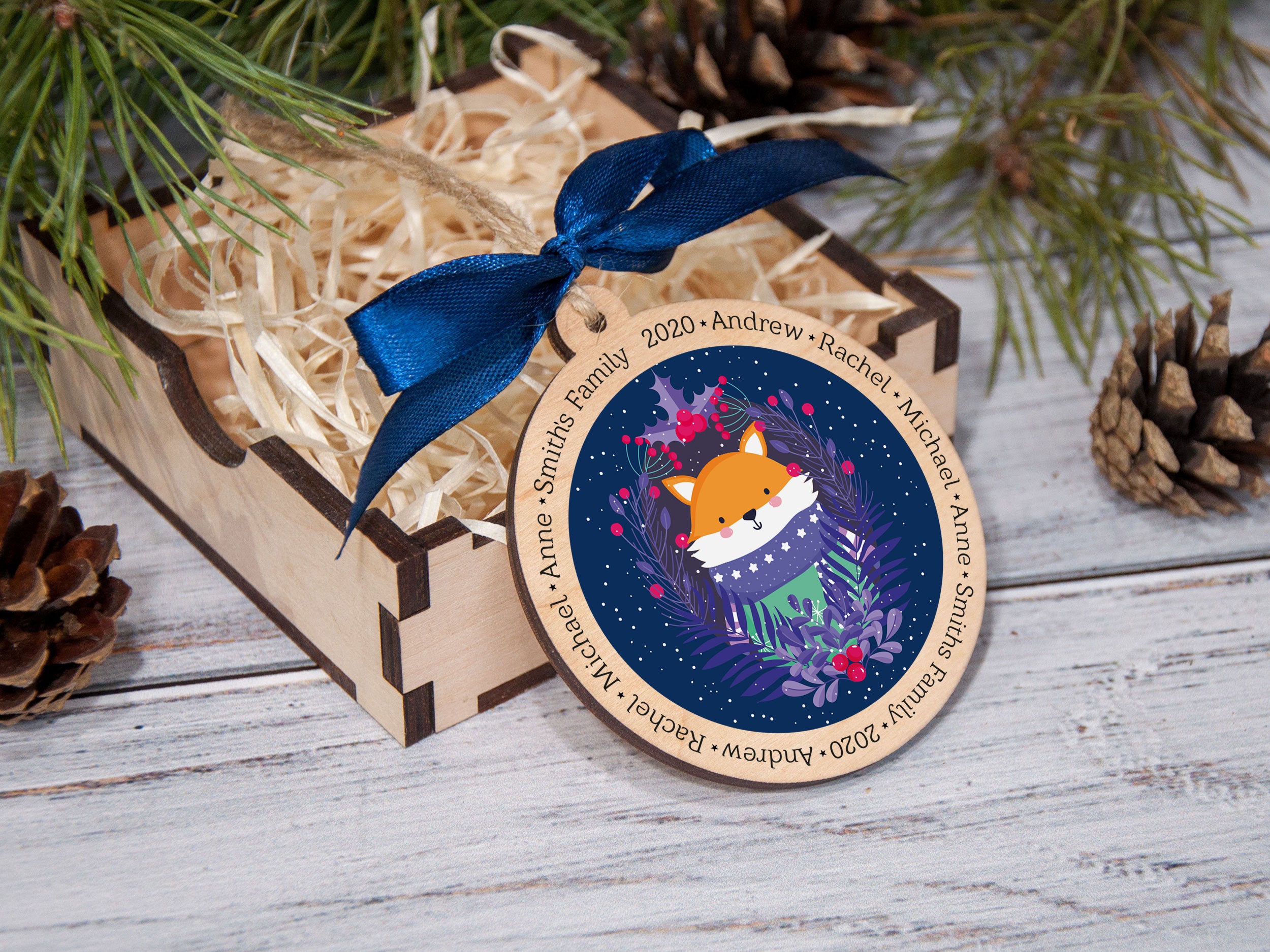 Family Christmas Ornament - Christmas Fox Ornament