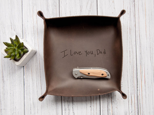 Genuine Leather Valet Tray - Christmas Gift for Dad